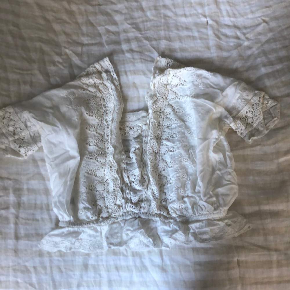 LoveShackFancy embroidered crop too size S